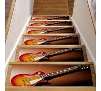 Eslifey Pedane per scale in legno per pittura a chitarra, confezione da 15 pezzi, 76,2 x 20,3 cm, antiscivolo, per interni, per cani, bambini, anziani, con adesivo riutilizzabile
