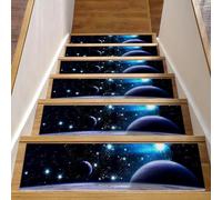 Eslifey Pianeti sopra le nebulose nello spazio gradini per scale in legno, confezione da 15, 76,2 x 20,3 cm, antiscivolo, per interni, per cani, bambini, anziani con adesivo riutilizzabile