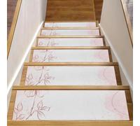 Eslifey Pink Heart Is Like a Flower Scalini per gradini in legno, confezione da 15, 76,2 x 20,3 cm, antiscivolo, per interni, per cani, bambini, anziani, con adesivo riutilizzabile