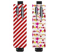 Eslifey Portapenne con fascia elastica regolabile, girasoli e fiori di campo, confezione da 2 pezzi, in pelle, per quaderni e diari, Multicolore 9, 6.1x1.8in/15.4x4.6cm