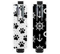 Eslifey Portapenne con fascia elastica regolabile, motivo squali tie dye, confezione da 2 pezzi, in pelle, per quaderni e diari, Multi 15 , 6.1x1.8in/15.4x4.6cm