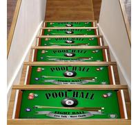 Eslifey Poster da biliardo, 8 gradini per scale in legno, confezione da 15 pezzi, 76,2 x 20,3 cm, antiscivolo, per interni, per cani, bambini, anziani, con adesivo riutilizzabile