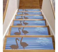 Eslifey Sabbia Spiaggia Nuvole, Cielo, Tramonto Mare, Scalini per scale in legno, antiscivolo, per interni, per cani, bambini, anziani con adesivo riutilizzabile, confezione da 15