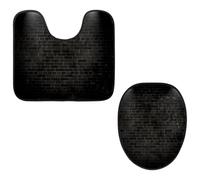 Eslifey Set di 2 copriwater e tappetino per WC a forma di U, con faretti su muro di mattoni, lavabili in lavatrice, tappetini antiscivolo assorbenti