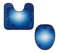Eslifey Set di 2 copriwater e tappetino per WC a forma di U, set di tappetini per WC subacqueo Barracuda, lavabili in lavatrice, antiscivolo, assorbenti
