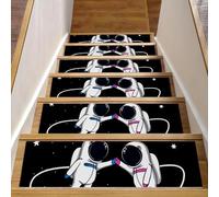 Eslifey Space Universe and Love - Tappetini per scale in legno, antiscivolo, per interni, 76,2 x 20,3 cm, per cani, bambini, anziani, con adesivo riutilizzabile, confezione da 15