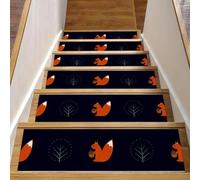 Eslifey Squirrel with Acorn Scalette per gradini in legno, confezione da 15, 76,2 x 20,3 cm, antiscivolo, per interni, per cani, bambini, anziani, con adesivo riutilizzabile