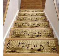 Eslifey Tappetini per scale in legno con note musicali, 76,2 x 20,3 cm, antiscivolo, per interni, per cani, bambini, anziani, con adesivo riutilizzabile, confezione da 15