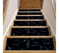Eslifey Tappetini per scale in legno, con simboli musicali, note musicali, per interni, antiscivolo, per cani, bambini, anziani, con adesivo riutilizzabile, 76,2 x 20,3 cm, confezione da 15