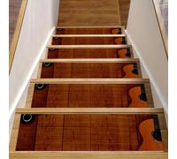 Eslifey Tappetini per scale in legno per chitarra musicale, confezione da 15 pezzi, 76,2 x 20,3 cm, antiscivolo, per interni, per cani, bambini, anziani, con adesivo riutilizzabile