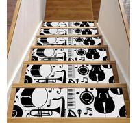 Eslifey Tappetini per scale in legno per strumenti a chitarra, confezione da 15, 76,2 x 20,3 cm, antiscivolo, per interni, per cani, bambini, anziani, con adesivo riutilizzabile