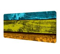 Eslifey Tappetino per mouse extra large, colorato con tavole di legno arcobaleno con base in gomma antiscivolo, protezione per gamer, ufficio e casa, 40 x 89,5 cm