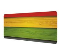 Eslifey Tappetino per mouse extra large, con bordo in legno colorato arcobaleno, tappetino per mouse esteso da scrivania con base in gomma antiscivolo, protezione per gamer, ufficio e casa, 40 x 89,5