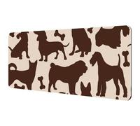 Eslifey Tappetino per mouse extra large, con silhouette di ossa di cane, tappetino per mouse da scrivania con base in gomma antiscivolo, protezione per gamer, ufficio e casa, 40 x 89,5 cm