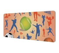 Eslifey Tappetino per mouse extra large, con silhouette sportive, tappetino per mouse esteso da scrivania con base in gomma antiscivolo, protezione per gamer, ufficio e casa, 40 x 89,5 cm