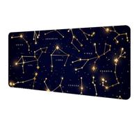 Eslifey Tappetino per mouse extra large, con stelle dorate sul cielo notturno, tappetino per mouse da scrivania con base in gomma antiscivolo, protezione per gamer, ufficio e casa, 40 x 89,5 cm