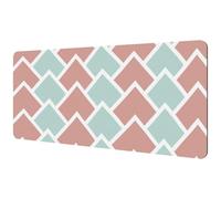 Eslifey Tappetino per mouse extra large, con triangoli colorati blu e rosa, tappetino per mouse esteso da scrivania con base in gomma antiscivolo, protezione per gamer, ufficio e casa, 40 x 89,5 cm