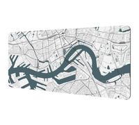 Eslifey Tappetino per mouse extra large, mappa della città di Rotterdam nell'Olanda meridionale, Paesi Bassi, tappetino per mouse esteso da scrivania con base in gomma antiscivolo, protezione per