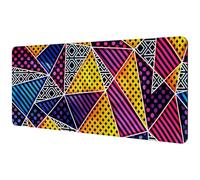 Eslifey Tappetino per mouse extra large, motivo arcobaleno con triangolo colorato, tappetino per mouse esteso da scrivania con base in gomma antiscivolo, protezione per gamer, ufficio e casa, 40 x