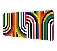 Eslifey Tappetino per mouse extra large, motivo arte astratta, colorato, discoteca, arcobaleno, tappetino per mouse da scrivania, con base in gomma antiscivolo, protezione per gamer, ufficio e casa