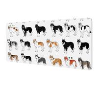 Eslifey Tappetino per mouse extra large, motivo cani husky, tappetino per mouse esteso da scrivania con base in gomma antiscivolo, protezione per gamer, ufficio e casa, 40 x 89,5 cm