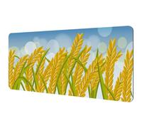 Eslifey Tappetino per mouse extra large, motivo fiori raccolti di riso nel campo, tappetino per mouse da scrivania con base in gomma antiscivolo, protezione per gamer, ufficio e casa, 40 x 89,5 cm