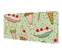 Eslifey Tappetino per mouse extra large, motivo gelato alla menta, con base in gomma antiscivolo, protezione per gamer, ufficio e casa, 40 x 89,5 cm