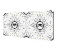 Eslifey Tappetino per mouse extra large, motivo mistico alchimico occulto con occhio che vede il modello esteso con base in gomma antiscivolo, tappetino protettivo per scrivania, per gamer, ufficio e