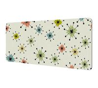 Eslifey Tappetino per mouse extra large, motivo retrò con stelle atomiche, tappetino per mouse esteso con base in gomma antiscivolo, protezione per gamer, ufficio e casa, 40 x 89,5 cm