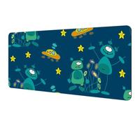 Eslifey Tappetino per mouse extra large, motivo: stelle notturne e alieni, tappetino per mouse esteso da scrivania con base in gomma antiscivolo, protezione per gamer, ufficio e casa, 40 x 89,5 cm
