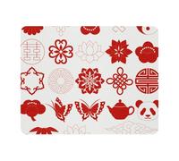 Eslifey Tappetino per mouse rettangolare, con icone decorative cinesi, tappetino per mouse esteso da scrivania con base in gomma antiscivolo, protezione per gamer, ufficio e casa, 28 x 22,9 cm