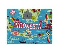 Eslifey Tappetino per mouse rettangolare, con mappa dell'Indonesia, con base in gomma antiscivolo, protezione per gamer, ufficio e casa, 28 x 22,9 cm