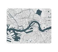 Eslifey Tappetino per mouse rettangolare, mappa della città di Rotterdam, Olanda meridionale, Paesi Bassi, tappetino per mouse esteso da scrivania con base in gomma antiscivolo, protezione per
