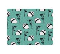 Eslifey Tappetino per mouse rettangolare, motivo panda in bambù, con base in gomma antiscivolo, protezione per gamer, ufficio e casa, 28 x 22,9 cm