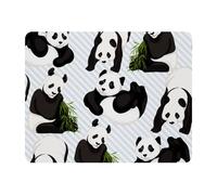 Eslifey Tappetino rettangolare per mouse, motivo: panda e bambù, con base in gomma antiscivolo, protezione per gamer, ufficio e casa, 28 x 22,9 cm