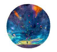 Eslifey Tappeto a pelo lungo extra large, morbido, a pelo lungo, 160 cm, per soggiorno, camera da letto, decorazione per la casa, corridoio, runner con palloncini, fantasia tempesta