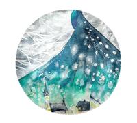 Eslifey Tappeto a pelo lungo extra large, morbido, a pelo lungo, 160 cm, per soggiorno, camera da letto, decorazione per la casa, corridoio, pavone come cielo notturno sopra la città