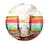 Eslifey Tappeto a pelo lungo extra large, morbido, a pelo lungo, 160 cm, per soggiorno e camera da letto, decorazione per la casa e il corridoio, motivo hawaiano che illumina il mare