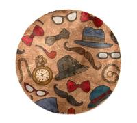 Eslifey Tappeto a pelo lungo extra large, morbido, a pelo lungo, 160 cm, per soggiorno e camera da letto, decorazione per la casa e il corridoio, con elementi British Gentleman