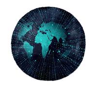 Eslifey Tappeto a pelo lungo extra large, morbido, a pelo lungo, 160 cm, per soggiorno e camera da letto, decorazione per la casa, corridoio, con mappa del mondo magica