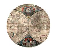 Eslifey Tappeto a pelo lungo extra large, morbido, a pelo lungo, 160 cm, per soggiorno e camera da letto, decorazione per la casa, corridoio, con mappa del mondo antico