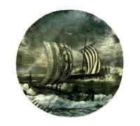 Eslifey Tappeto a pelo lungo extra large, morbido, a pelo lungo, 160 cm, per soggiorno e camera da letto, decorazione per la casa, corridoio, barca con drago che soffre di tempesta