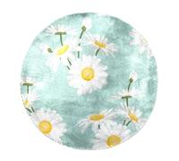 Eslifey Tappeto a pelo lungo rotondo a pelo lungo, con margherite, camomilla, morbido, tappeto moderno, per soggiorno e camera da letto, 60 cm