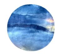 Eslifey Tappeto a pelo lungo rotondo con nebbia e luce, morbido, tappeto shaggy, tappeto moderno, per soggiorno e camera da letto, 60 cm