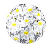 Eslifey Tappeto moderno a pelo lungo, morbido, decorazione per soggiorno e camera da letto, con api e camomilla, 120 cm