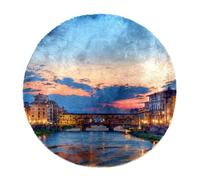 Eslifey Tappeto morbido e soffice, 80 cm, per soggiorno, camera da letto, camera da letto, area giochi, camera dei bambini, motivo tramonto su Firenze Italia