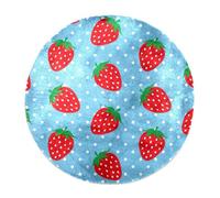 Eslifey Tappeto morbido e soffice, 80 cm, per soggiorno, camera da letto, camera da letto, camera dei bambini, motivo fragole, antiscivolo, lavabile, per camera da letto, area giochi e camera dei