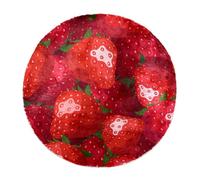 Eslifey Tappeto morbido e soffice, 80 cm, per soggiorno e camera da letto, stampa con fragole rosse, antiscivolo, lavabile, per camera da letto, area giochi e camera dei bambini, decorativo