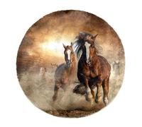 Eslifey Tappeto morbido e soffice da 80 cm, per soggiorno e camera da letto, cavalli di castagno selvatico, antiscivolo, lavabile, per camera da letto, area giochi e camera dei bambini, decorativo