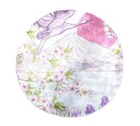 Eslifey Tappeto shaggy morbido e lussuoso, 70 cm, con gru sotto il monte Fuji, tappeto moderno e antiscivolo, decorazione per casa, camera da letto, camera dei bambini e soggiorno